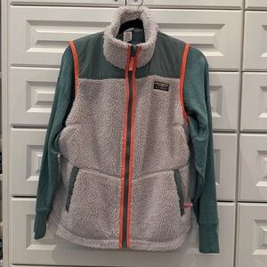 L.L. Bean Green and Gray Fleece Pullover